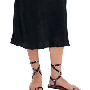 BLACK -Women's Remmie Ankle-Strap Toe-Ring Flat Sandals